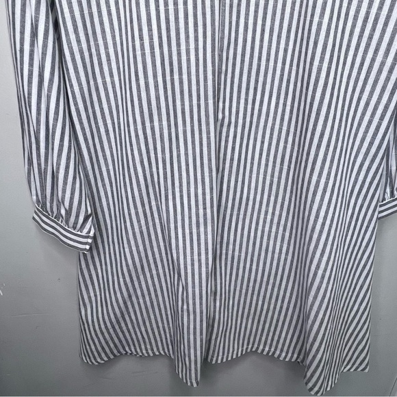 Miss Look Lightweght Striped Peacoat Trench Coat Size Large - Picture 11 of 13